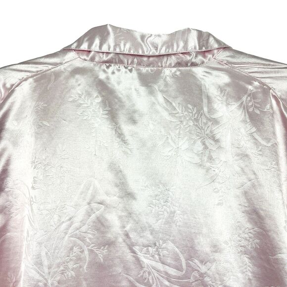 VTG KATHRYN Satin Light Pink Pajama Set Womens SZ LG Sleepwear Loungewear Retro - Picture 9 of 16